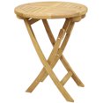 thumbnail image 1 of Sunnydaze 23" Teak Folding Round Outdoor Bistro Table, 1 of 6