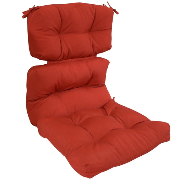 Sunnydaze 23" x 47" Red Tufted High Back Chair Cushion