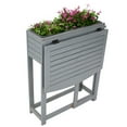 thumbnail image 1 of Sunnydaze 24.25" x 25" x 30.5" Gray Acacia Wood Rectangular Raised Garden Bed with Shelf, 1 of 11