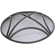 Sunnydaze 24" Round Reinforced Steel Mesh Fire Pit Spark Screen with Ring Handle