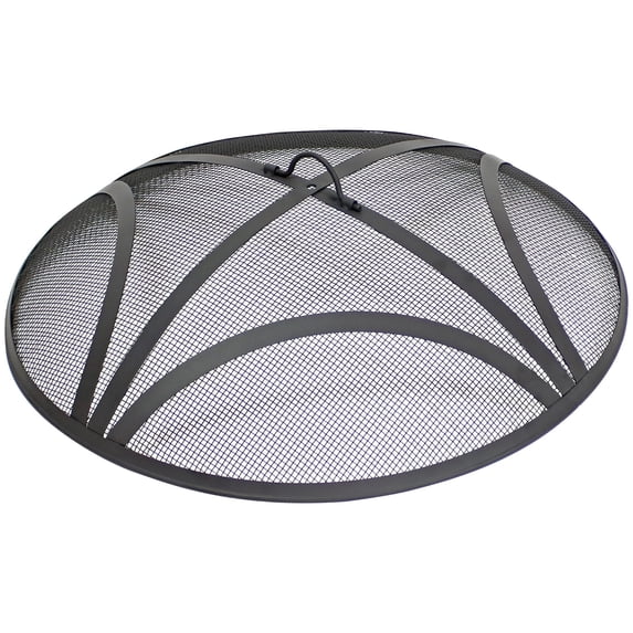 Sunnydaze 24" Round Reinforced Steel Mesh Fire Pit Spark Screen with Ring Handle