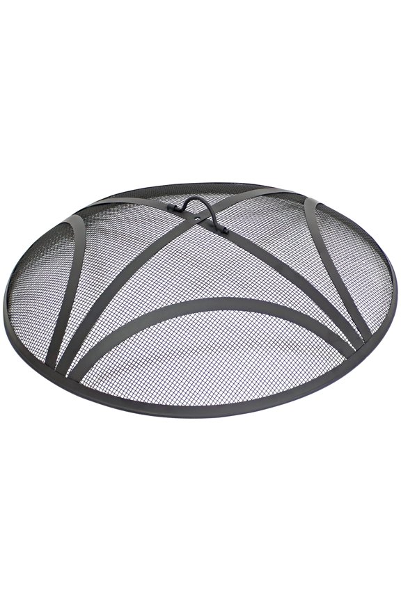 24" Round Reinforced Steel Mesh Fire Pit Spark Screen with Ring Handle