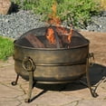 thumbnail image 1 of Sunnydaze 24" Round Wood-Burning Dark Bronze Finish Steel Cauldron Outdoor Fire Pit Bowl, 1 of 15