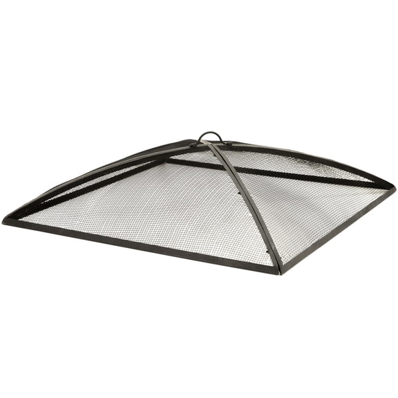 Sunnydaze 24" Square Steel Mesh Black Fire Pit Spark Screen Cover