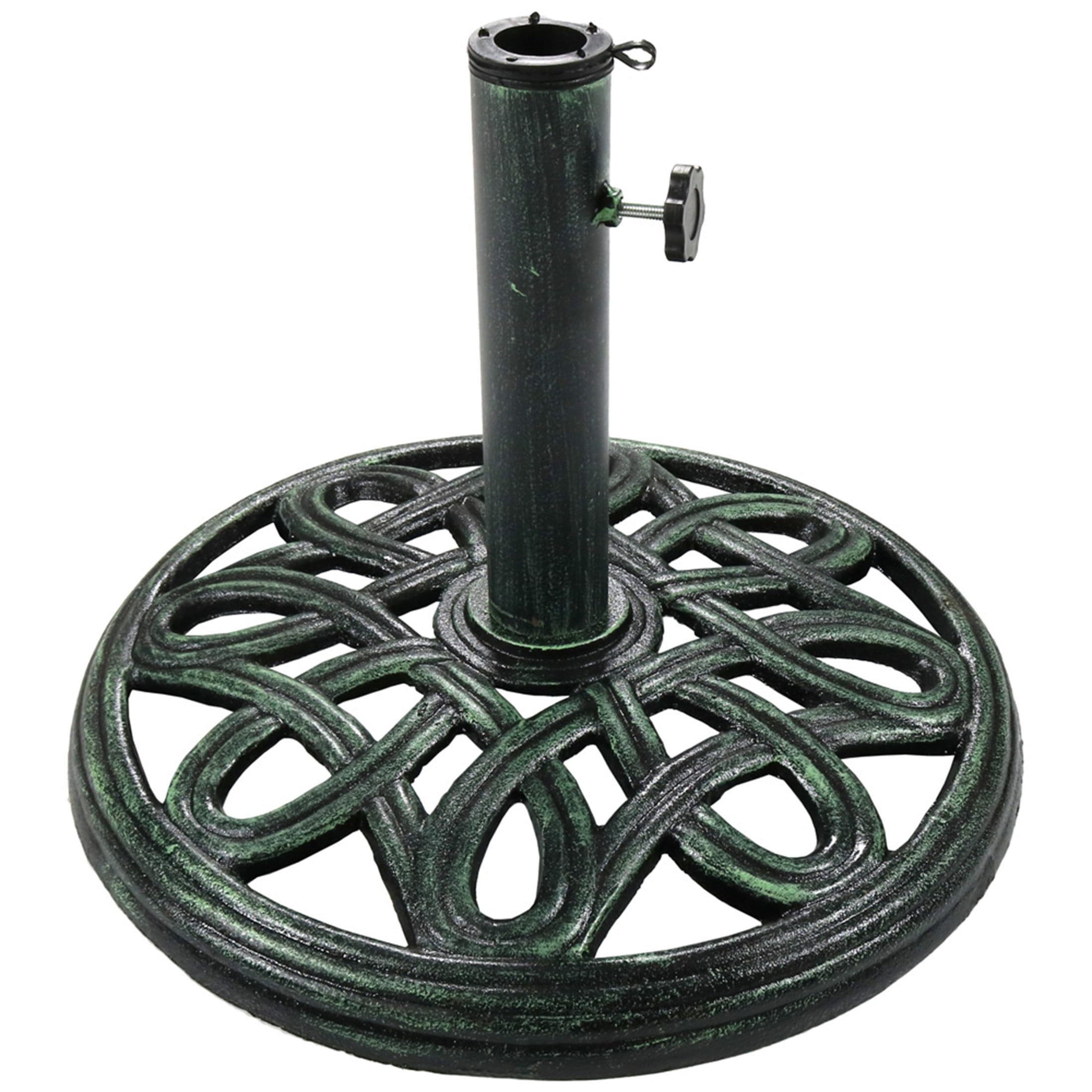 Sunnydaze 24 lb Green Round Cast Iron Market Umbrella Base