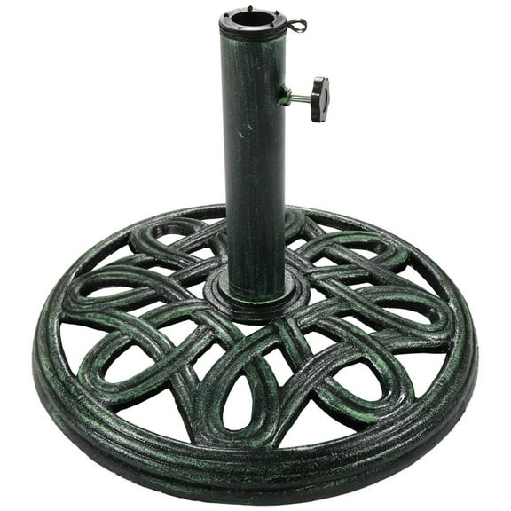 Sunnydaze 24 lb Green Round Cast Iron Market Umbrella Base