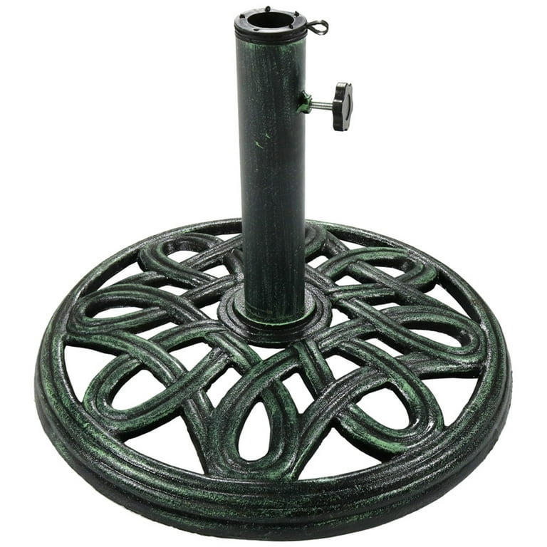 Sunnydaze 24 lb Green Round Cast Iron Market Umbrella Base