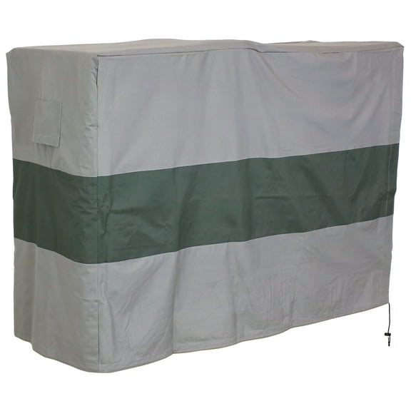 Sunnydaze 24" x 96" x 42" Gray and Green Stripe Firewood Log Rack Cover with PVC Backing