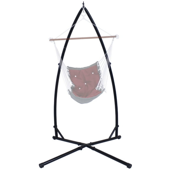 Sunnydaze 250 lb Capacity Powder-Coated Steel X-Base Hammock Chair Stand - Black