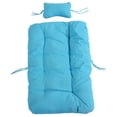 thumbnail image 1 of Sunnydaze 27" x 43" Blue Replacement Egg Chair Seat Cushion with Pillow, 1 of 7