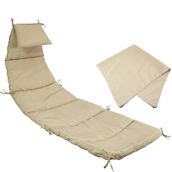 Sunnydaze 27" x 88.5" Beige Outdoor Hanging Lounge Chair Replacement Cushion