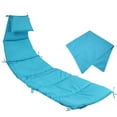 thumbnail image 1 of Sunnydaze 27" x 88.5" Teal Outdoor Hanging Lounge Chair Replacement Cushion, 1 of 6