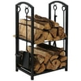 thumbnail image 1 of Sunnydaze 29.25" Indoor or Outdoor Steel Firewood Log Holder with 4-Piece Tool Set, 1 of 13