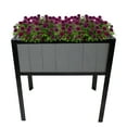 thumbnail image 1 of Sunnydaze 29.25" x 20" x 30.75" Gray Acacia Wood Rectangular Raised Garden Bed with Legs, 1 of 8