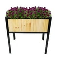 thumbnail image 1 of Sunnydaze 29.25" x 20" x 30.75" Natural Acacia Wood Rectangular Raised Garden Bed with Legs, 1 of 8