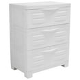 thumbnail image 1 of Sunnydaze 29.5" Plastic 3-Drawer Freestanding Storage Drawers, Speckled White w/ Speckled White Trim, 1 of 14