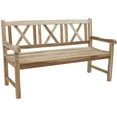 thumbnail image 1 of Sunnydaze 2-Person Cross-Back Outdoor Teak Wooden Garden Bench, 1 of 11