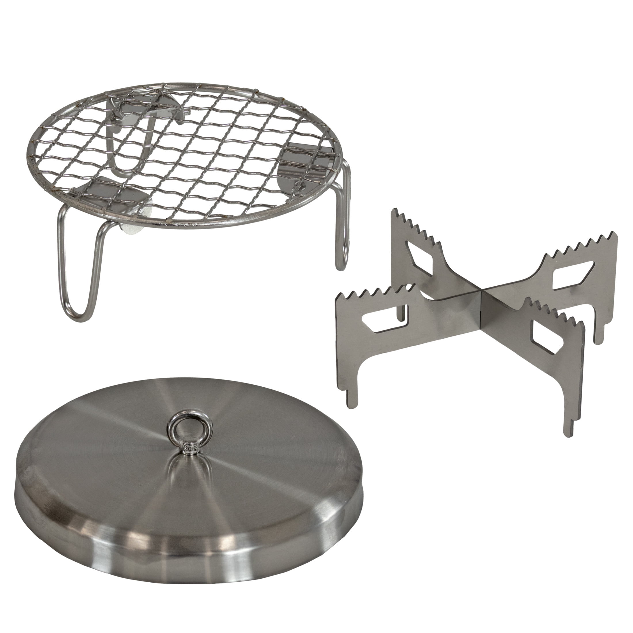 Compact Stainless Steel Smokeless Fire Pit Accessory Kit