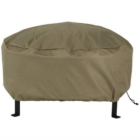 Sunnydaze 30" Diameter x 12" H Solid Khaki Cover, Drawstring Closure