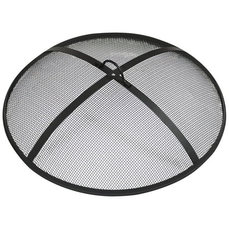 Sunnydaze 30" Round Steel Mesh Fire Pit Spark Screen with Handle