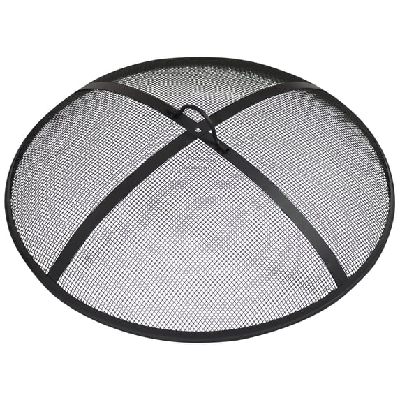 Sunnydaze 30" Round Steel Mesh Fire Pit Spark Screen with Handle