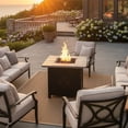 thumbnail image 1 of Sunnydaze 30" x 30" Square 40,000 BTU Propane Cast Stone Gas Fire Pit Table with Lava Rocks, 1 of 14