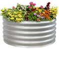 thumbnail image 1 of Sunnydaze 35.5" x 35.5" x 17.25" Round Silver Galvalume Steel Outdoor Raised Garden Bed, 1 of 8