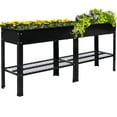 thumbnail image 1 of Sunnydaze 35.75" x 16" x 31.75" Black Galvanized Steel Raised Garden Bed, Set of 2, 1 of 13