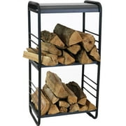 Sunnydaze 36" Rounded Edge Indoor or Outdoor Iron and Steel Firewood Log Holder