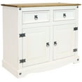 thumbnail image 1 of Sunnydaze 36" Solid Pine Kitchen Sideboard Cabinet with 2 Doors 2 Drawers, White, 1 of 13