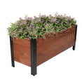 thumbnail image 1 of Sunnydaze 37" x 13" x 14.75" Brown Acacia Wood Rectangular Raised Garden Bed Planter Box, 1 of 12