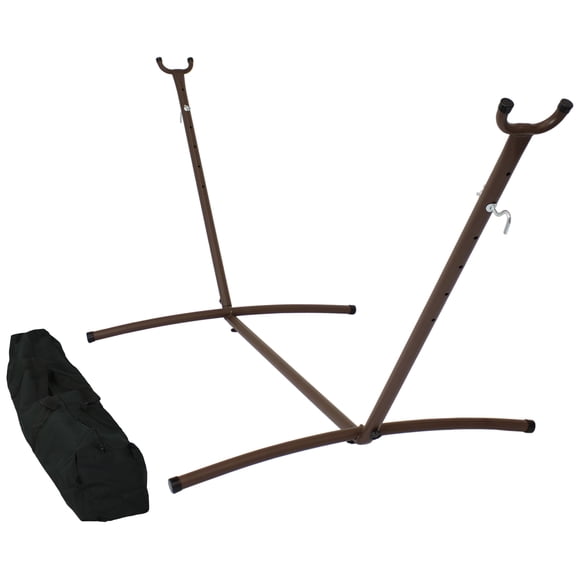 Sunnydaze 400 lb Powder-Coated Steel Brazilian Hammock Stand with Carrying Case - Black