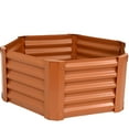 thumbnail image 1 of Sunnydaze 41" x 35.5" x 16.25" Hexagon Brown Galvanized Steel Raised Garden Bed, 1 of 10
