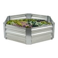 thumbnail image 1 of Sunnydaze 41" x 35" x 12.25" Hexagon Silver Galvanized Steel Outdoor Raised Garden Bed, 1 of 13
