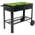 thumbnail image 1 of Sunnydaze 43.5" x 20.75" x 31.75" Black Galvanized Steel Raised Garden Bed Cart with Wheels, 1 of 10