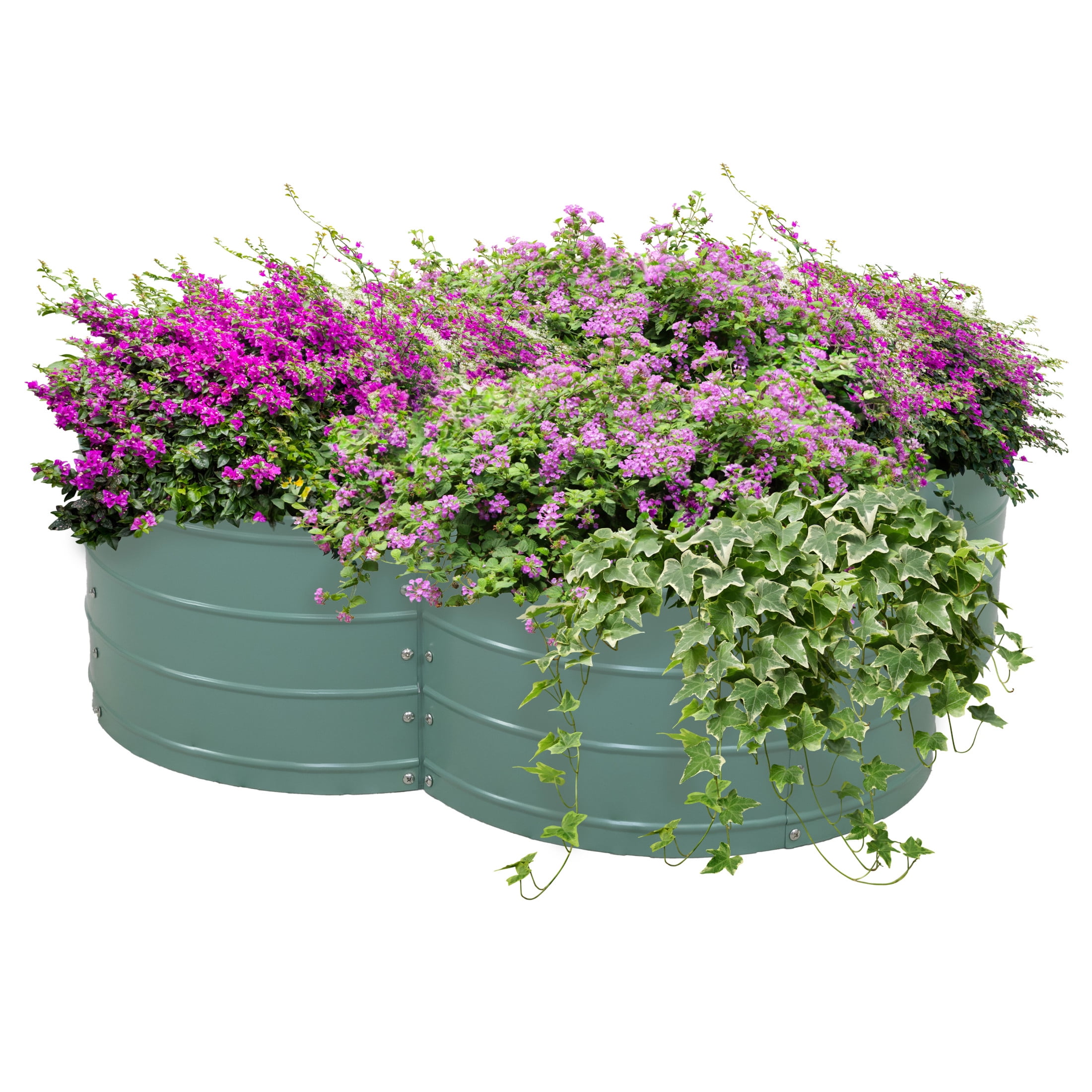 Sunnydaze 43" x 43" x 12" 4-Leaf Clover Green Galvanized Steel Outdoor Raised Garden Bed