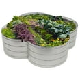 thumbnail image 1 of Sunnydaze 43" x 43" x 12" 4-Leaf Clover Silver Galvanized Steel Outdoor Raised Garden Bed, 1 of 12