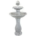 thumbnail image 1 of Sunnydaze Arcade White Polyresin 2-Tier Solar Fountain with Battery, 1 of 14