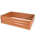thumbnail image 1 of Sunnydaze 47.25" x 35.5" x 11.75" Rectangular Brown Galvanized Steel Raised Garden Bed, 1 of 10
