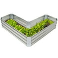 thumbnail image 1 of Sunnydaze 47.25" x 47.25" x 12" L-Shaped Silver Galvanized Steel Outdoor Raised Garden Bed, 1 of 14