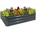 thumbnail image 1 of Sunnydaze 47.5" x 35.5" x 11.75" Rectangular Dark Gray Galvanized Steel Raised Garden Bed, 1 of 11