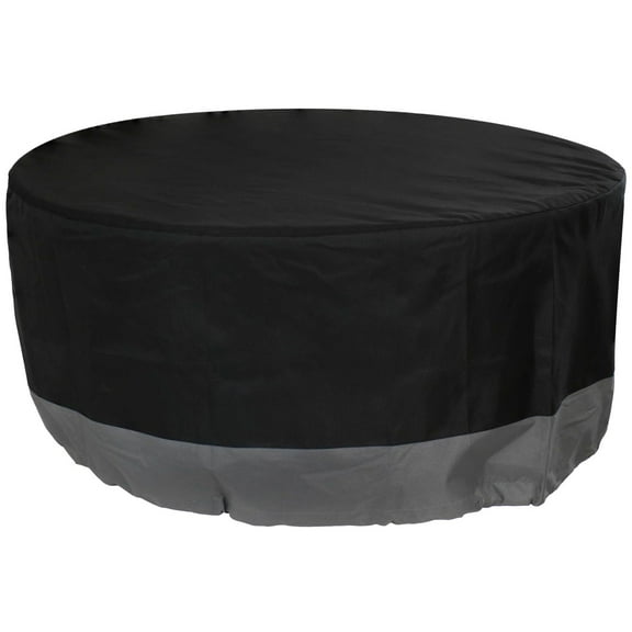 Sunnydaze 48" Diameter x 18" H Gray and Black Two-Tone Fire Pit Cover, Drawstring