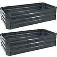 thumbnail image 1 of Sunnydaze 48" x 24" x 11.75" Dark Gray Galvanized Steel Raised Garden Bed, Set of 2, 1 of 8