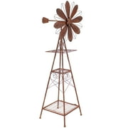 Sunnydaze 51 Rustic Windmill Steel Outdoor Statue
