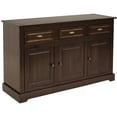 thumbnail image 1 of Sunnydaze 52" Solid Pine Sideboard Cabinet with 3 Doors 3 Drawers Adjustable Shelf, Dark Brown, 1 of 16