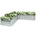 thumbnail image 1 of Sunnydaze 59.5" x 59.5" x 11.75" L-Shaped Silver Galvanized Steel Raised Garden Bed, 1 of 12