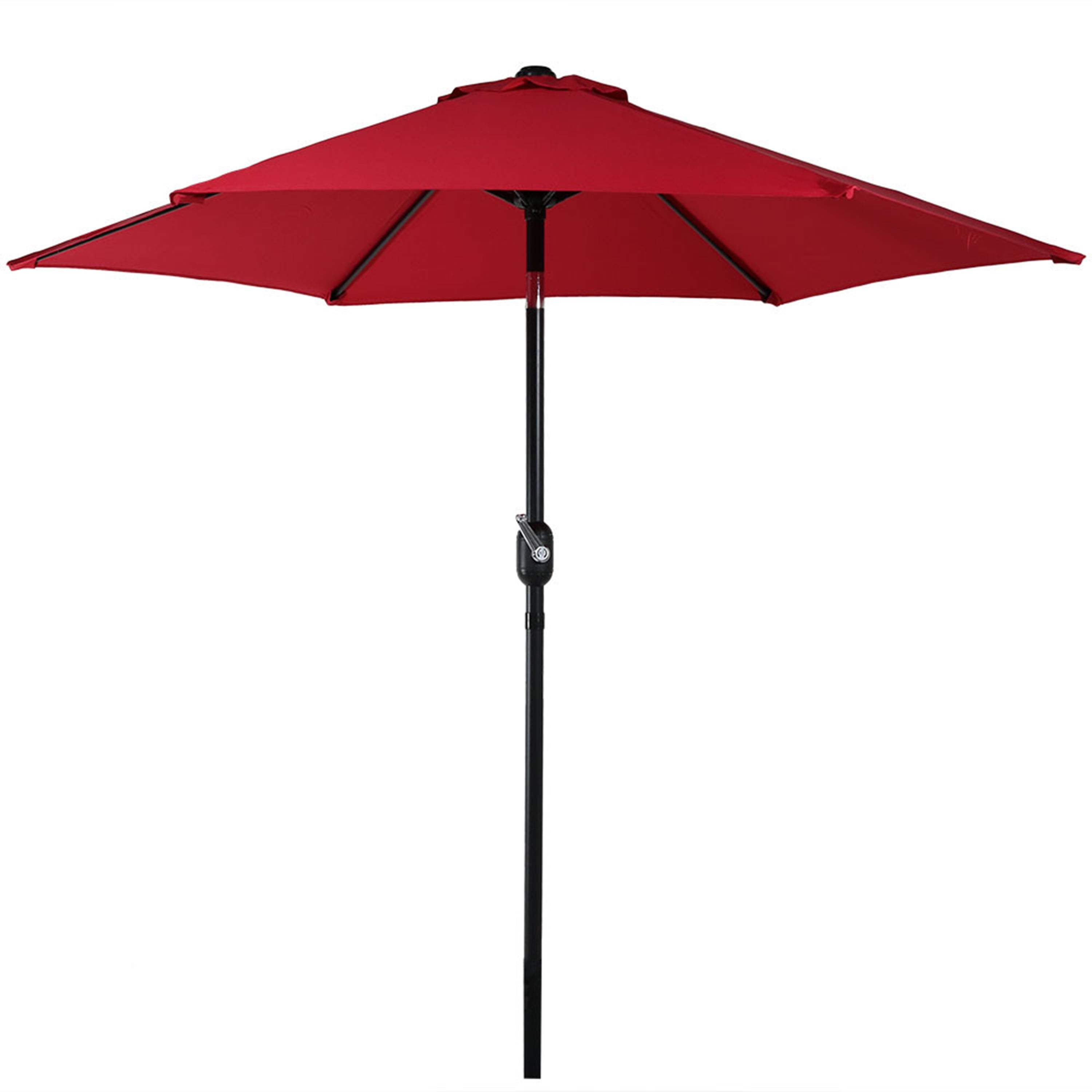 7.5' Red Aluminum Market Patio Umbrella with Tilt and Crank