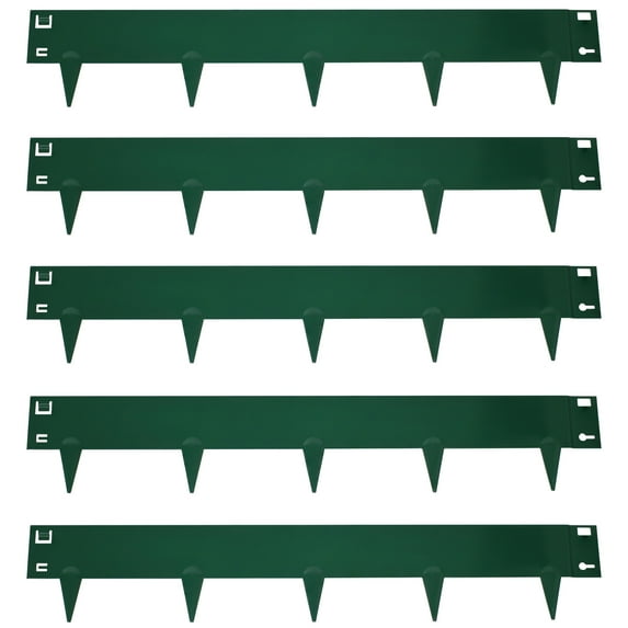 Sunnydaze 7" x 42" Green Steel Landscape Edging Border (5 Pack)