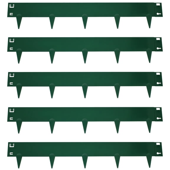 Sunnydaze 7" x 42" Green Steel Landscape Edging Border (5 Pack)