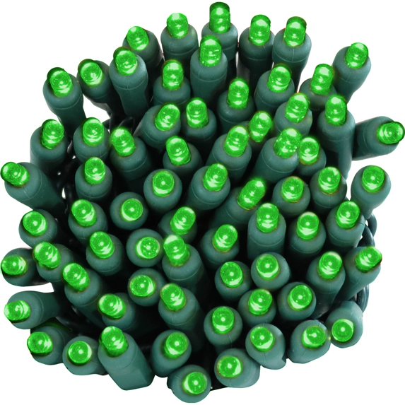 Sunnydaze 70-Count 5mm Wide Angle LED Outdoor String Lights - Green